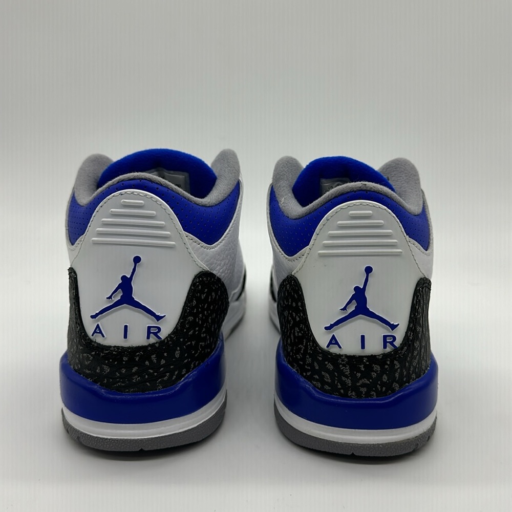 Nike Air Jordan 3 Retro GS Racer Blue White Shoe 398614-145 NWOB and Defects - Picture 5 of 8